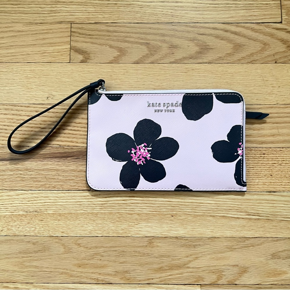🌸KATE SPADE🌸 Cameron Grand Flora Medium L-Zip Wristlet Tinie Serendipity